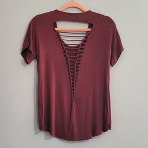 Miss chievous slashed back short sleeve tee M